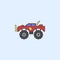 bigfoot car field outline icon. Element of monster trucks show icon for mobile concept and web apps. Field outline bigfoot car ico