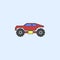 bigfoot car field outline icon. Element of monster trucks show icon for mobile concept and web apps. Field outline bigfoot car ico