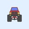 bigfoot car front field outline icon. Element of monster trucks show icon for mobile concept and web apps. Field outline bigfoot c