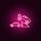Bigfoot car in a jump neon icon. Elements of bigfoot car set. Simple icon for websites, web design, mobile app, info graphics