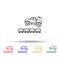 Bigfoot car jumping through cars multi color style icon. Simple thin line, outline vector of bigfoot car icons for ui and ux,