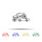 Bigfoot car rides through cars multi color style icon. Simple thin line, outline vector of bigfoot car icons for ui and ux,