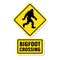 Bigfoot crossing road sign