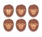 Bigfoot emoji set. Yeti sad and angry face. Abominable snowman g