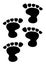 Bigfoot footprints. Vector black footprints. Clipart isolated on white background.