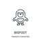 bigfoot icon vector from fantastic characters collection. Thin line bigfoot outline icon vector illustration