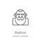 bigfoot icon vector from fantastic characters collection. Thin line bigfoot outline icon vector illustration. Outline, thin line