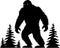 Bigfoot - minimalist and simple silhouette - vector illustration