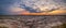 Bigfoot Overpass panorama sunset in Badlands National Park