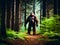 Bigfoot Roaming around in the Forest