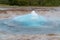 Biggest active geyser of Iceland, the moment before an impressive eruption, Strokkur