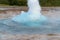 Biggest active geyser of Iceland, the moment before an impressive eruption, Strokkur