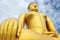 He biggest sitting Buddha image in Thailand at Wat Muang Temple. The image, made of cement and painted in gold color