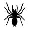 Biggest spider symbol. Tarantula vector silhouette isolated on white background.