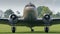 Biggleswade, UK - May 5th 2019:  A vintage dakota aircraft with engines running