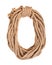 bight of thick natural jute rope isolated