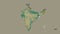Bihar location. India. Relief map