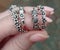 Bijou boho silver rings at hand