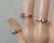 Bijou boho silver rings on mannequin hand