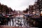 Bike Against a Bridge by Nightfall, Amsterdam