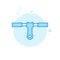 Bike or Bicycle Handlebar Flat Vector Icon, Symbol, Pictogram, Sign. Blue Monochrome Design. Editable Stroke