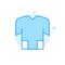 Bike or Bicycle Jersey, T-Shirt Flat Vector Icon, Symbol, Pictogram, Sign. Blue Monochrome Design. Editable Stroke