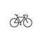 Bike, Bicycle line icon, outline vector sign, linear style pictogram isolated on white.