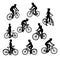 Bike and Bicyclist Silhouettes Set