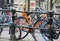 Bike with big padlock on an amsterdam bridge