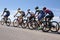 Bike bikers race in mitsikeli village uphill road