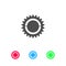 Bike chainring, chainwheel icon flat