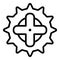 Bike chainwheel icon, outline style