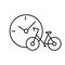 Bike and clock with minute and hour hand. The temporary period of using a public bicycle in the rental and sharing of transport.