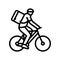 bike courier line icon vector illustration
