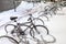 Bike covered in snow