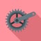 Bike crank icon, flat style