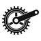 Bike crank icon, simple style