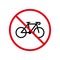 Bike Cycle Ban Black Silhouette Icon. Bicycle Parking Forbidden Pictogram. Bike Race Red Stop Circle Symbol. No Allowed