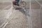 Bike and Cyclist on Tram Tracks, Rotterdam