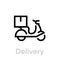 Bike Delivery icon. Editable line vector.