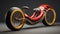 A bike design with oversized, balloon-like tires and a humorous, elongated seat and