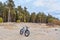 Bike, fatbike on the lake, forest