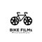 Bike films Studio Movie Video Cinema Cinematography Film Production logo design vector icon illustration