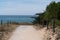 Bike foot path in sand beach in noirmoutier isle in France VendÃ©e