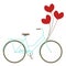 Bike with Heart Balloons Romantic Card