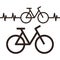 Bike and heartbeat symbol