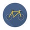 Bike icon. Pleasure bicycle. Flat long shadow icon. Elements in flat design. Vector illustration