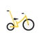 Bike kids icon. Bicycle colorful symbol. Yellow child bike sign.