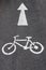 Bike Lane Symbol, Bicycle white sign