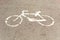 Bike lane symbol on floor